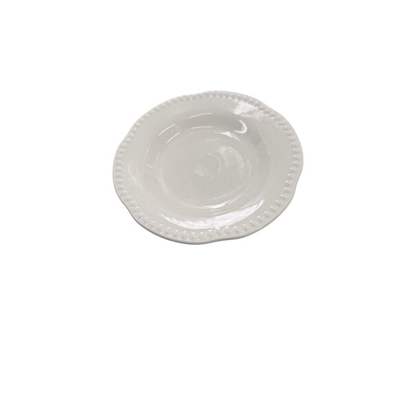Pottery Barn EMMA Beaded 9 3/4" Large Rim Soup Pasta Bowl Ivory Fast Shipping - Picture 1 of 12